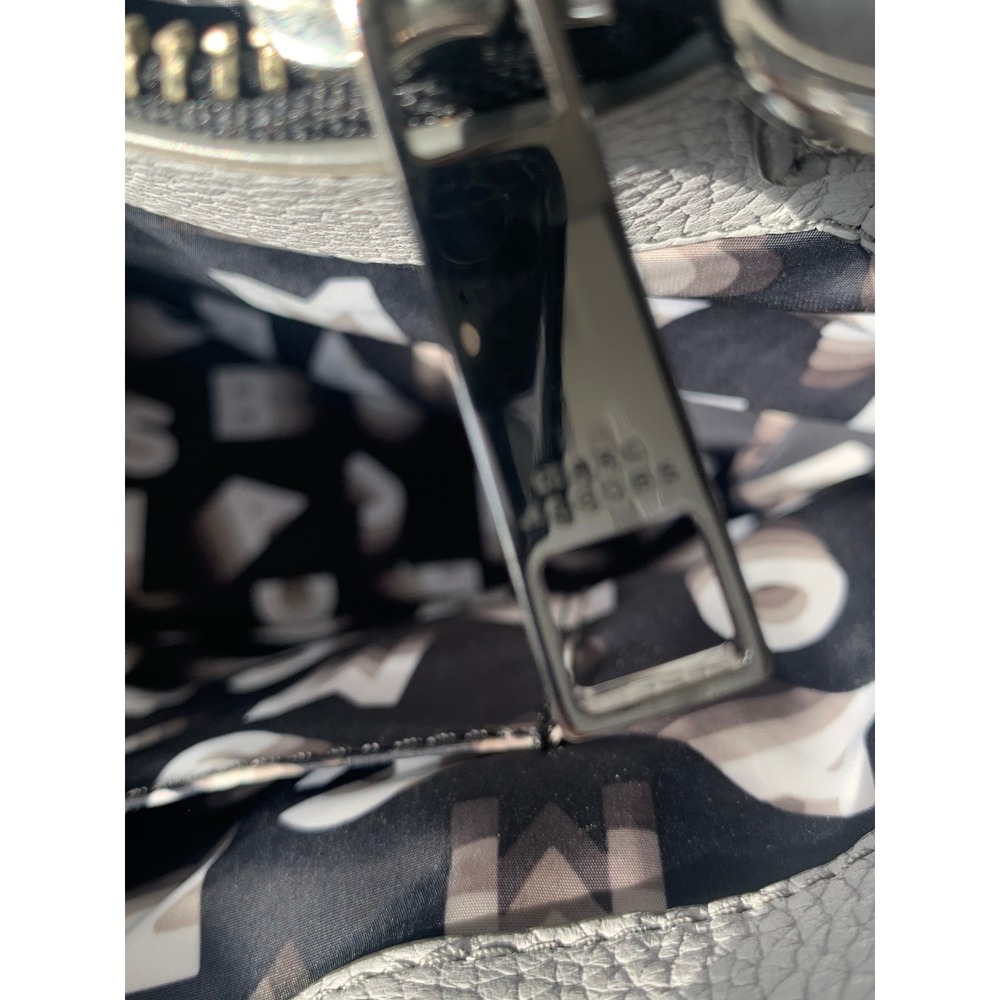 Marc Jacobs The Grind Tote Bag Grey Pebbled Leather Padlock Satchel Handbag#923 - Picture 13 of 15